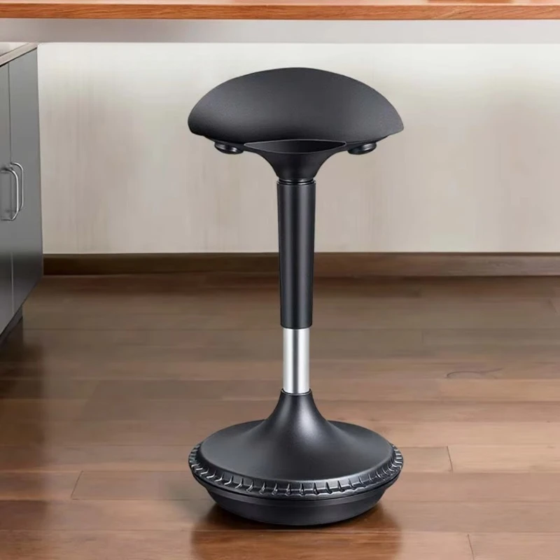 Ergonomically designed height-adjustable rocking stools, standing chairs, and flexible seats
