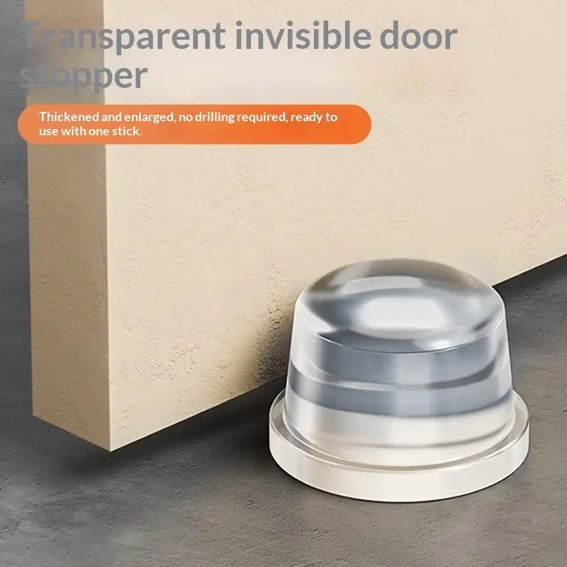 Transparent Door Stopper No Drill Self Adhesive Thick Buffer For Wall Protection