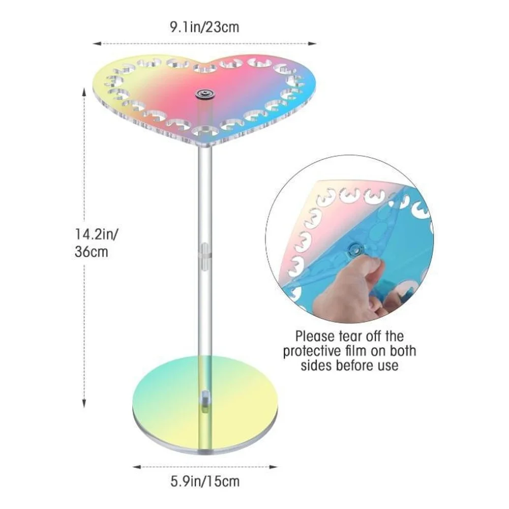 360 Rotating For acrylic Jewelry Organizer Rack with Heart Design for Necklace Presentation and Compact Display Solutions