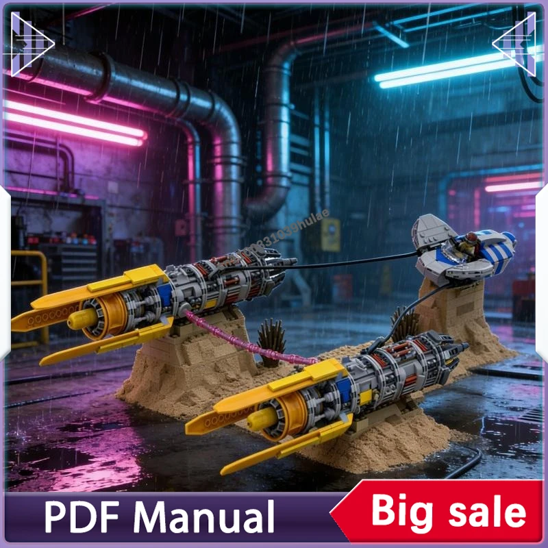 

Набор строительных блоков MOC Podracer Racing Craft (1503 детали) в стиле планеты Татуин: диорама для сборки и демонстрации пейзажа пустыни