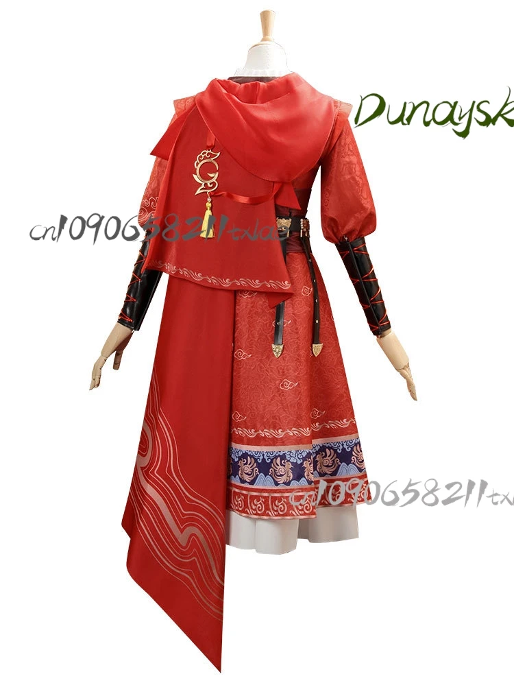 Entomologist Melly Cosplay Spiel Identität V Melly Plinius Cosplay Frau Rotes Kleid Hut Anzug Halloween Party Uniform Prop für Frauen