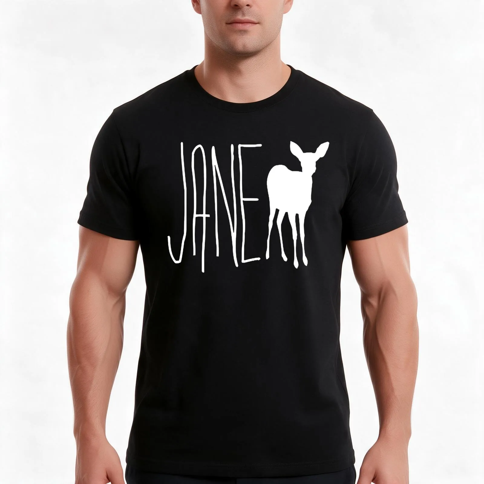 Doe,Mask Doe,Stickers Doe T-Shirt, Summer Casual Cotton Tee, Oversized Streetwear Tops, Vintage Graphic Print, Unisex Men Women