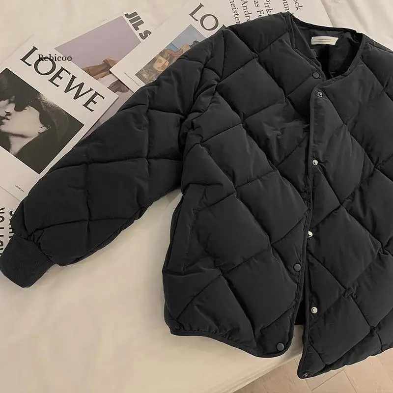 

Women Autumn Winter All-match Solid Fashion Single Breasted O-neck Jackets Warm Tops Casual Retro Elegant Fashion