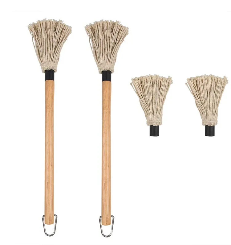 Outdoor Bbq Basting Brushes BBQ Barbecue Grill Greasing Mop Rubber Wood Handle BBQ Baking Dipping Brush on Oil Brush Tool Set