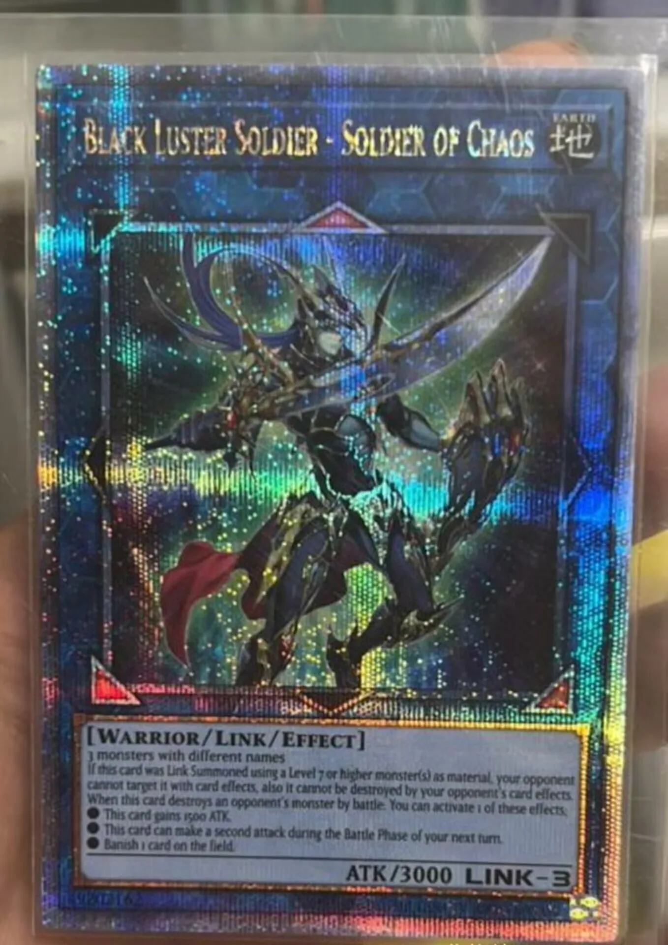 

Yugioh KONAMI ES01-AE046 Black Luster Soldier - Soldier of Chaos 25th Quarter Century Secret Asian English Collection Mint Card