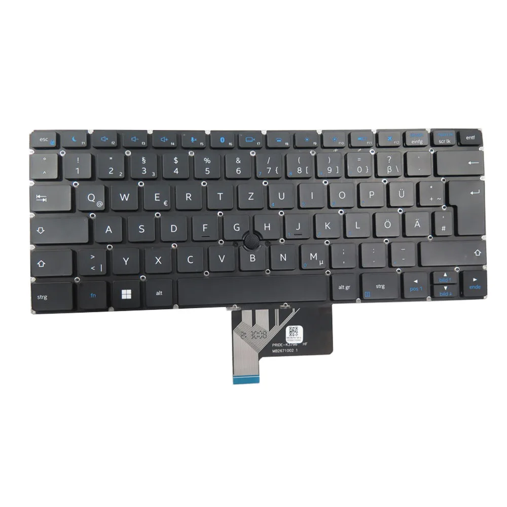 Laptop keyboard For Intel NUC P14E MB2671002 PRIDE-K3796 With Backlit Without Frame With Point Stick German GR Black