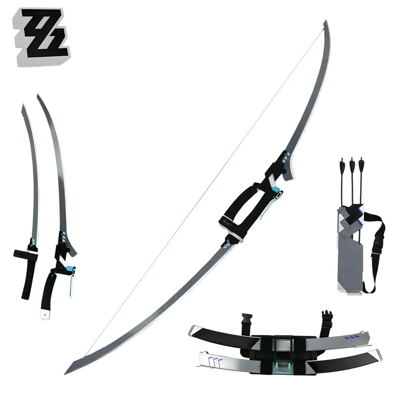 

Asaba Harumasa Game Zenless Zone Zero Sword Bow Double Form Weapon Props Quiver Scabbard Props Halloween Christmas Party Role-Playing Weapon Clothing Accessories