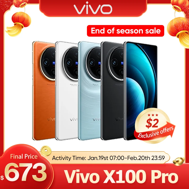 VIVO X100 Pro 5G Smartphone 6.78 Inches LTPO AMOLED Screen Dimensity 9300 50MP Camera 100W SuperCharger Android 14