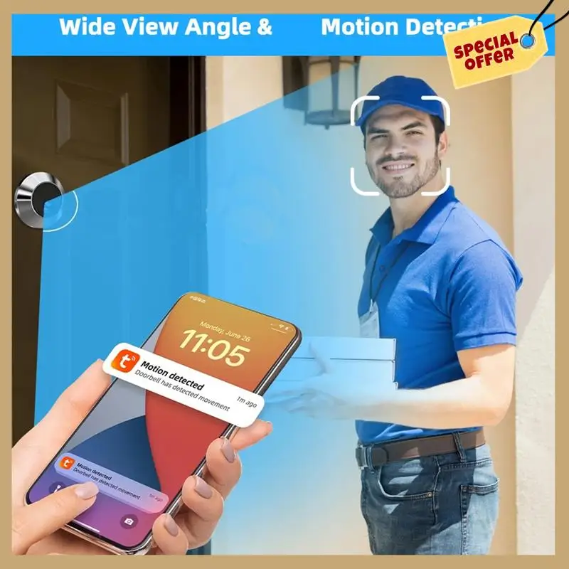 1080P Tuya Vita Intelligente Casa Visualizzatore Digitale Peepholes Macchina Fotografica Della Porta Occhio Wifi IR Visione Notturna Porta Occhio Della Macchina Fotografica EU PLUG-WMAN