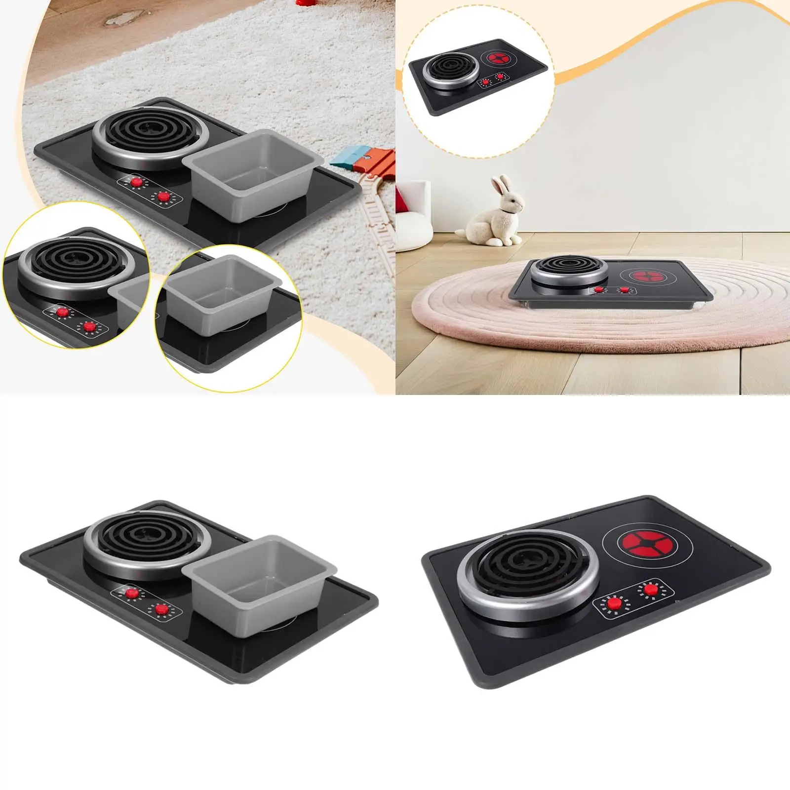 어린이 주방 놀이용 스토브 장난감, 조명과 소리 기능 포함, 실제 요리 도구처럼 보이는 역할놀이 학습 장난감, 남아 여아용