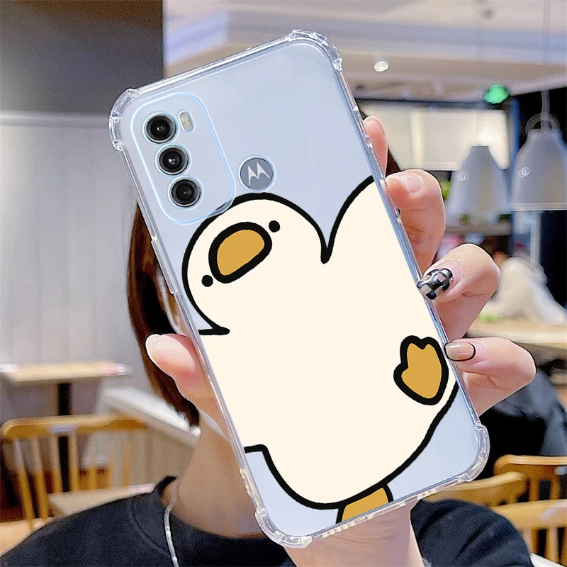 G60 Cute Cartoon Transparent Phone Case For Motorola Moto G60 G34 G60S G40F G72 G42 G62 G53 G84 G34 G82 G24Power G54 G41 Cover