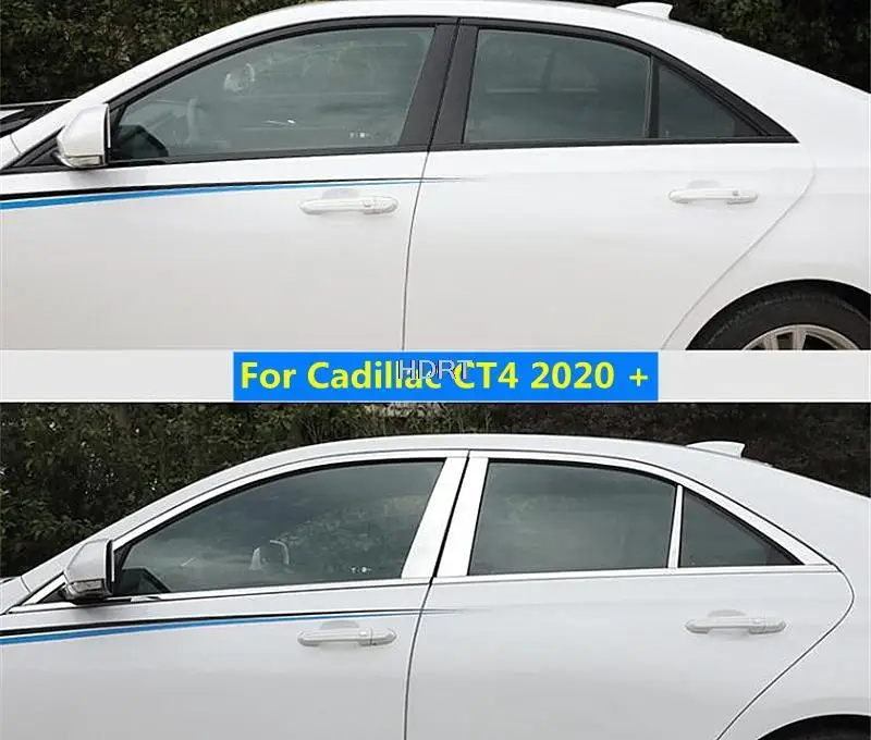 

Подходит для Cadillac CT4 2020 +, литье из нержавеющей стали, Стайлинг автомобиля, оконная полоса, крышка, комплект отделки, протектор, аксессуары для украшения