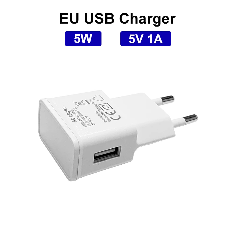 5W USB Wall Charger Power Supply 5V 1A Universal Portable Travel Power Compatible With iPhone Samsung LG Moto Headphones