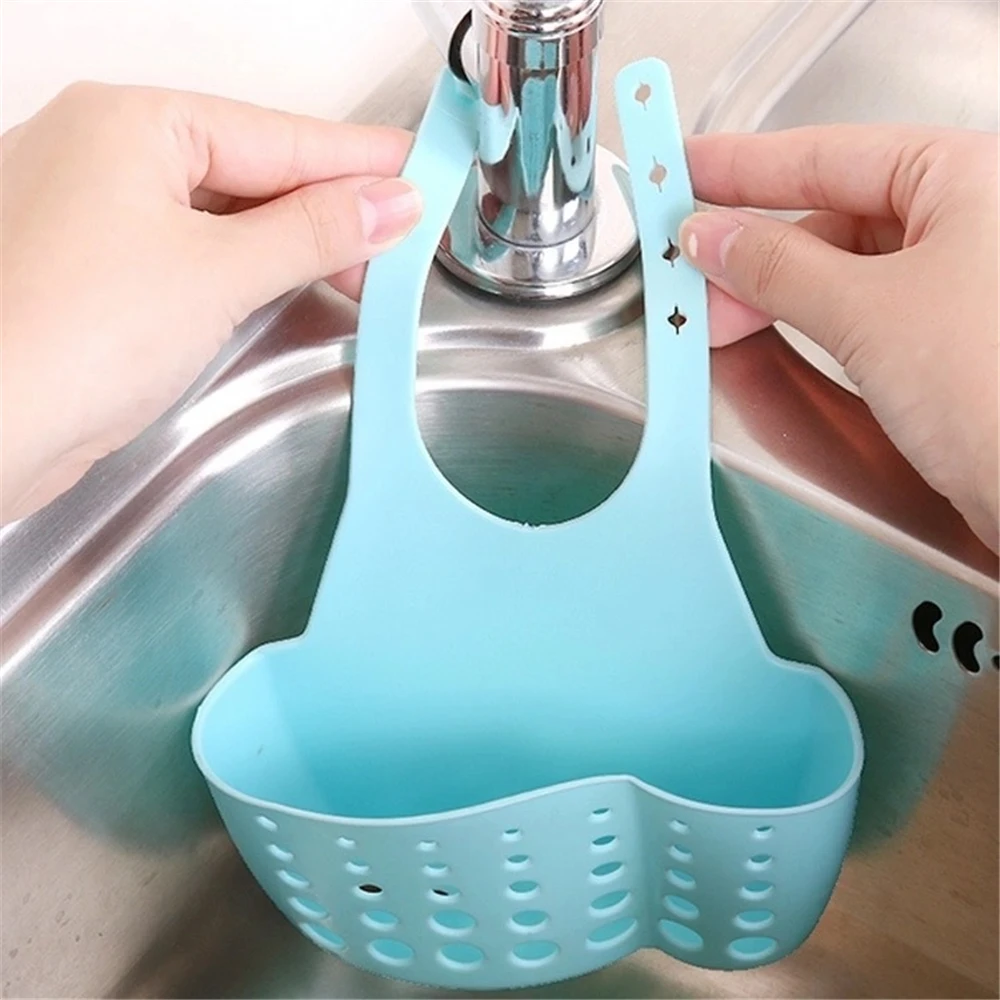 Sink Storage Holder Drain Rack Hang Adjustable Basket Bag Dish Drainer Bathroom Soap Sponge Shelf Organizer Kitchen Accessories