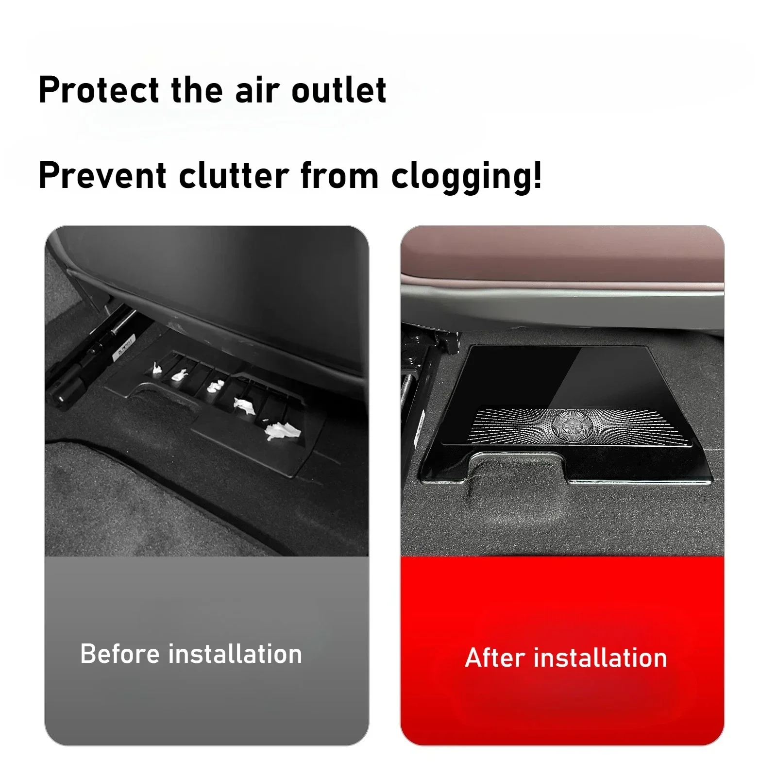 For Denza Z9GT 2Pcs/Set Car Under Seat Air Conditioner Air Outlet Protective Cover Anti-blocking Cover Car Interior Accessories