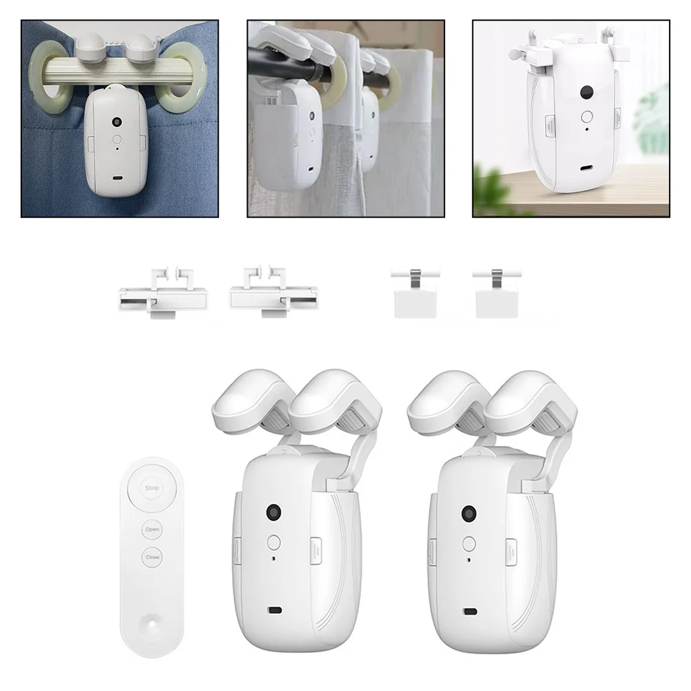 6/11pcs 3 In1 Electric Curtain Opener Motor With Remote Control Work With Roman Rods, U-shaped Rails Home Appliances Accessories