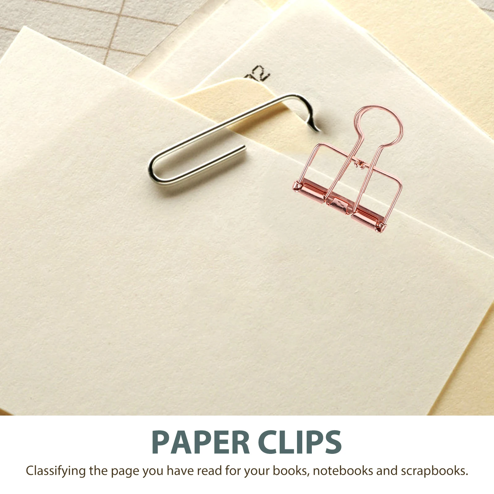10Pcs Metal Binder Clips Alloy Office Paper Clips for Organizing Diaries Notes Envelopes Documents Office Paper Clip