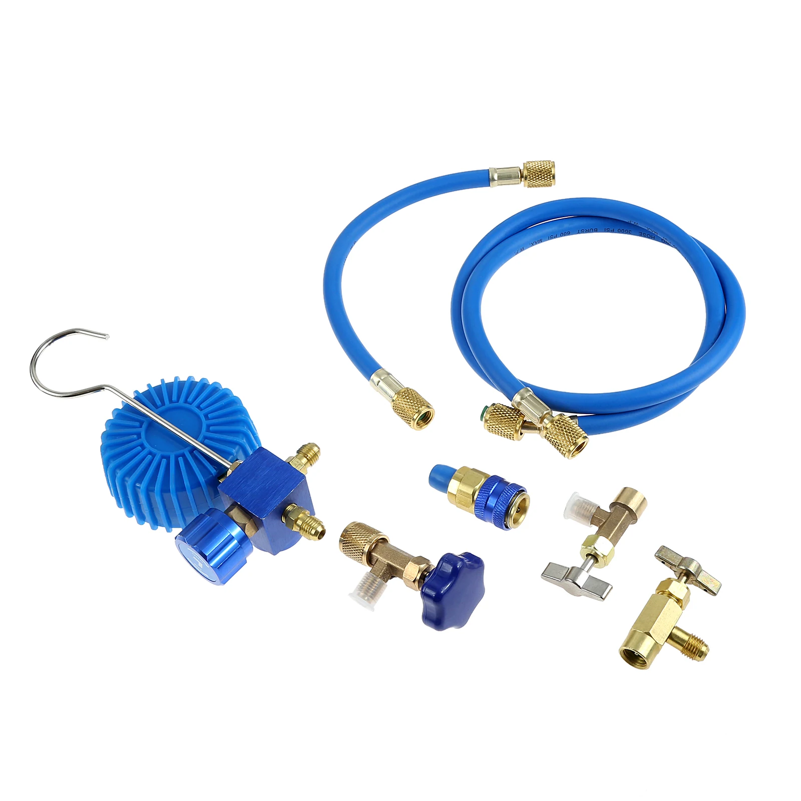 R134A Refrigerator Freon Recharge Charging Hose with Gauge Kit for A/C Refrigerant System 1/2