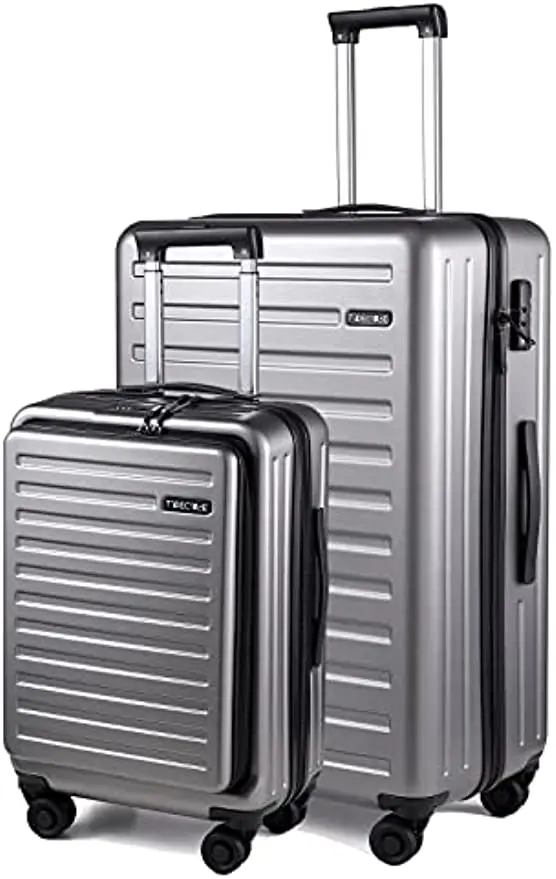 TydeCkare set di valigie da 2 pezzi da 20/28 ", ABS leggero + PC Hardshell con serratura TSA e ruote Spinner, grigio