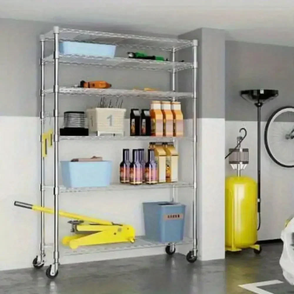 

Wire Shelving Unit Storage Cart Metal Shelf Rolling Utility Cart