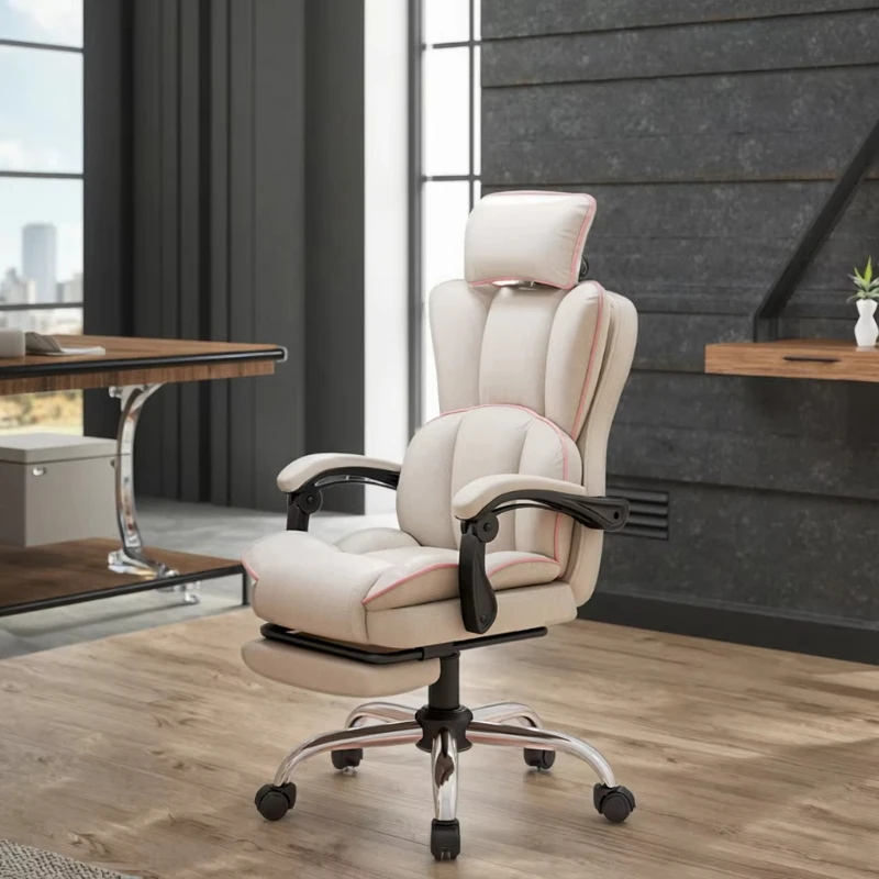

Modern ergonomic computer chair with lifting design, comfortable to sit and adjustable headrest backrest for office games