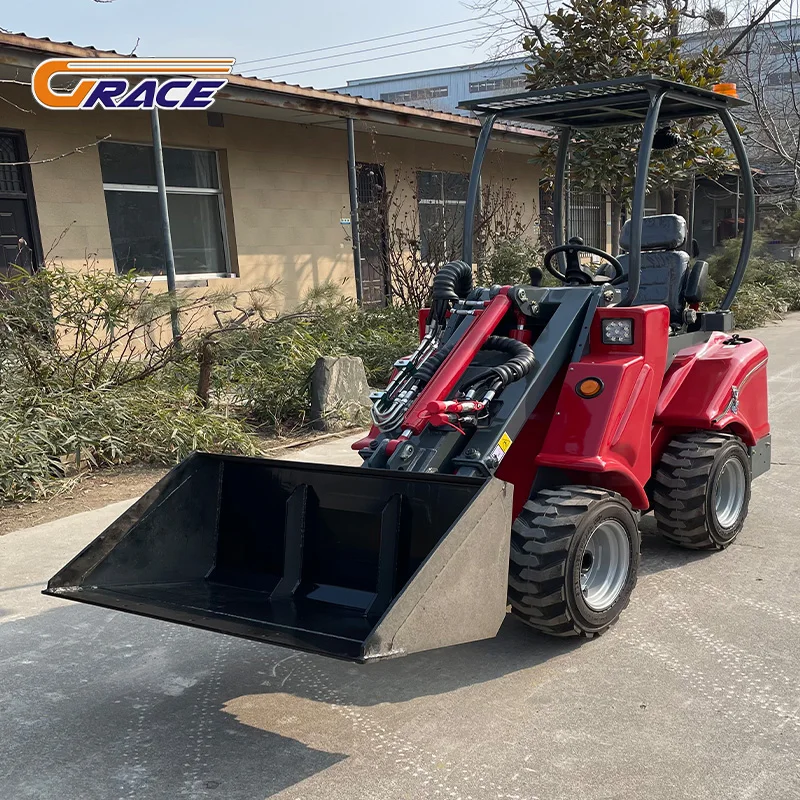 1 Ton Mini Loader Diesel Hydraulic Compact Loader for Farm Garden Construction Work