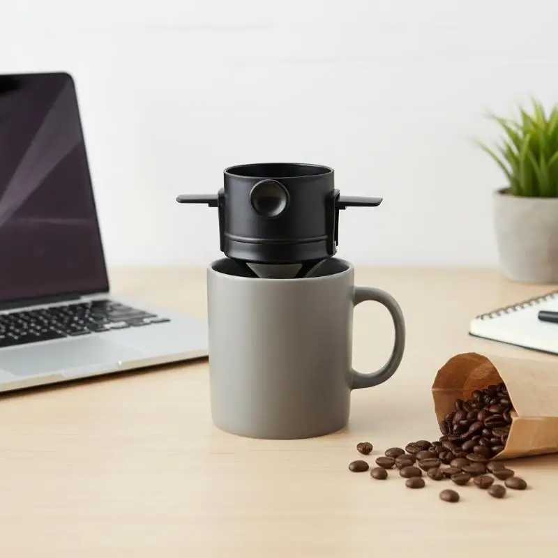 Reusable Coffee Dripper Foldable Hanging Ear Filter Portable Food Safe For Home Office Outdoor Coffee Brewing