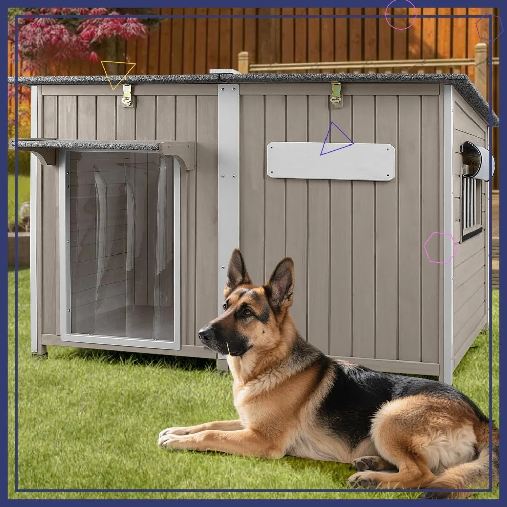 

Деревянный вольер XL для собак с водонепроницаемой крышей, прочной конструкцией, съемным дном для крупных собак, для использования в помещении и на улице