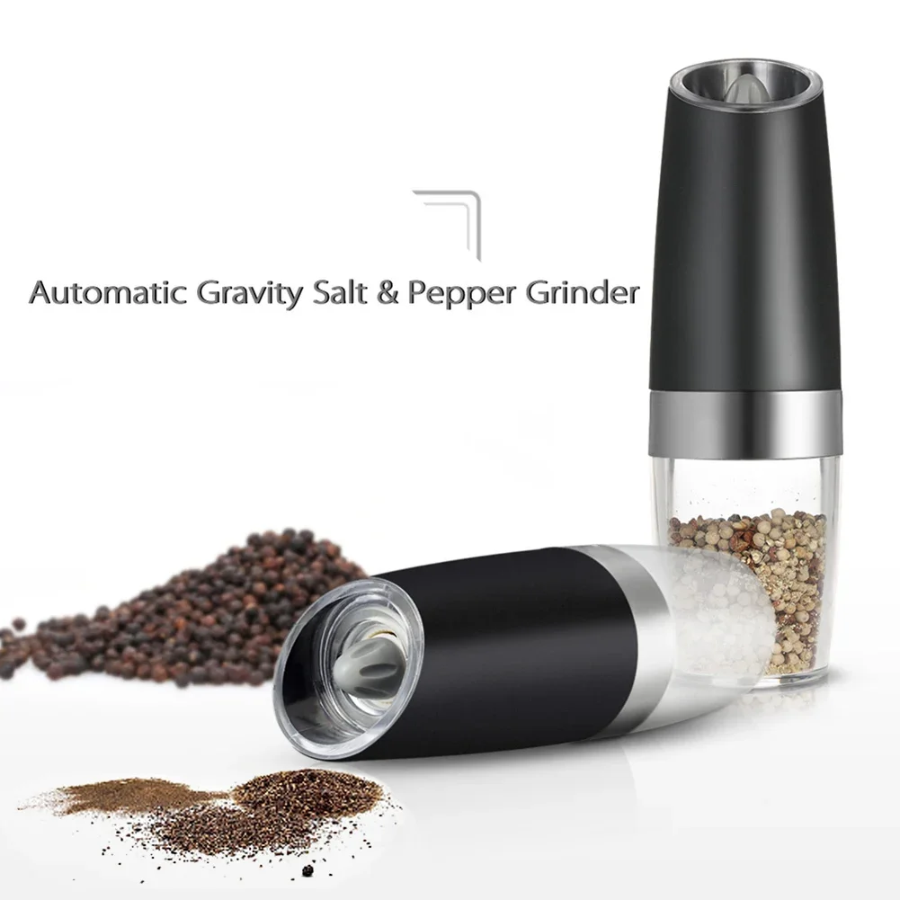 Automatic Electric Gravity Salt Pepper Mill Shaker LED Light Salt Grinder Pepper Shaker Mill Kitchen Seasoning Grinding Tools