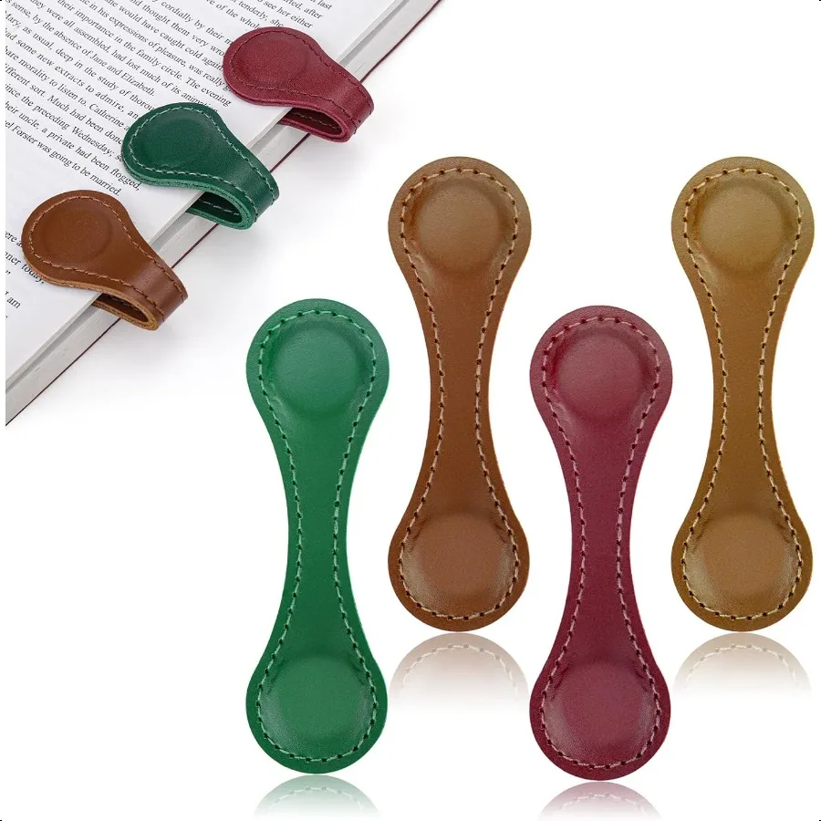 

4PCS Magnetic Bookmarks Leather Magnetic Bookmarks for Women DoubleSided Magnetic Book Mark Clip Gift for Book Lover Readers Me
