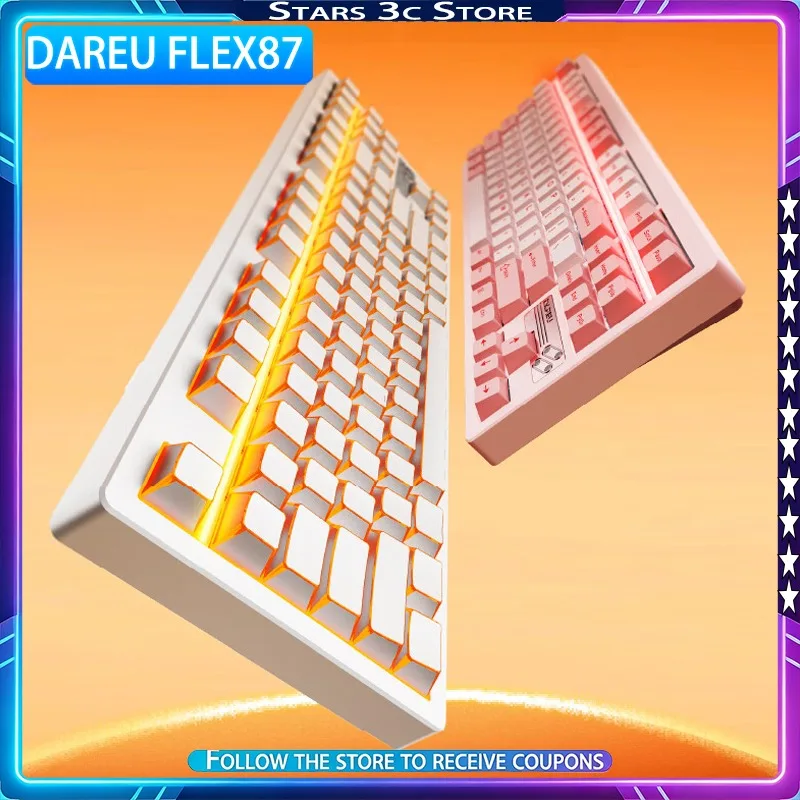 DAREU FLEX87 Mechanical Keyboard Gasket Structure Full Key Hot Swappable Wireless Tri Mode Dual 8K Low Latency Gaming Keyboard