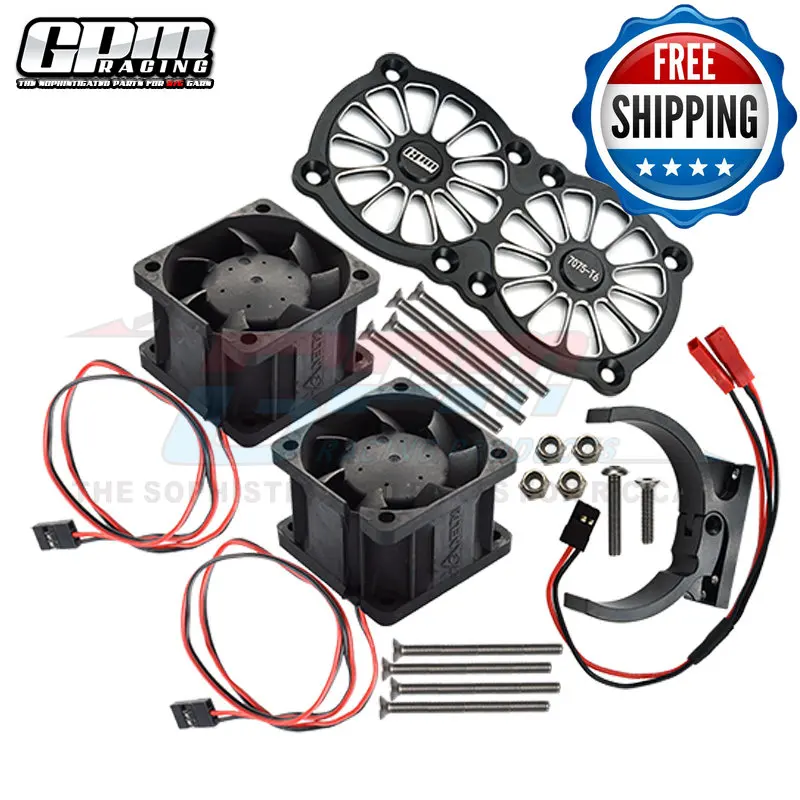 GPM سبيكة 7075-T6 المزدوج عالية السرعة مروحة التبريد + قوس ل Traxxas 1/5 Xmaxx 6S/8S كراتون منبوذ RC سيارة جزء