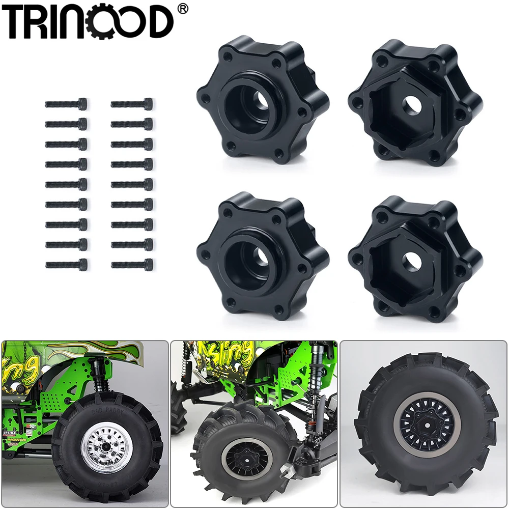 TRINOOD – adaptateur étendu hexagonal de roue, 4 pièces, élargi 5mm pour 1/8 LMT 4WD Digger Monster Buggy, pièces de mise à niveau de camion King Sling