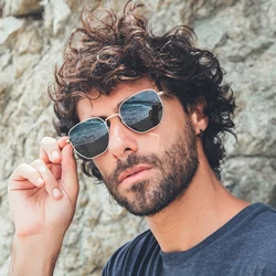 ZENOTTIC Fashion Hexagonal Geometry Polarized Sunglasses for Men and Women Polygon Metal Shade Pilot Sun Glasses ZS1203