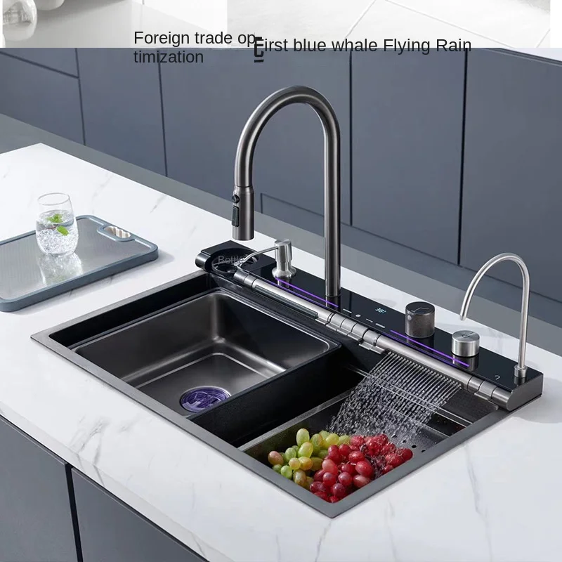 

Premium Golden Whale Kitchen Sink with Intelligent Waterfall Function - Multiple Features and 304 Stainless Steel