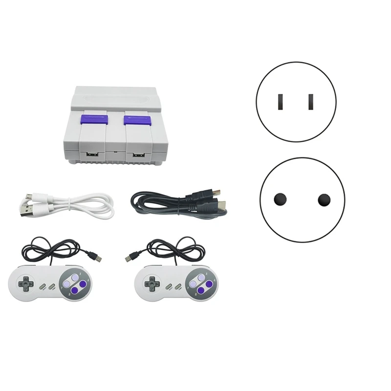 For SNES821 Retro Game Console Wired Double Mini Game Console TV Game Console Built-In 821 Games US Plug