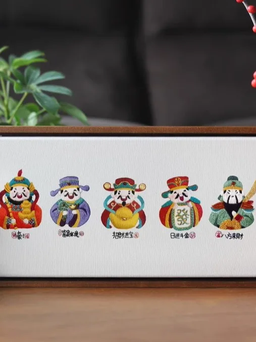 

Оригинальное вышитое украшение «Пять дорог богатства» для гостиной, офиса, дома, подарок на церемонию открытия