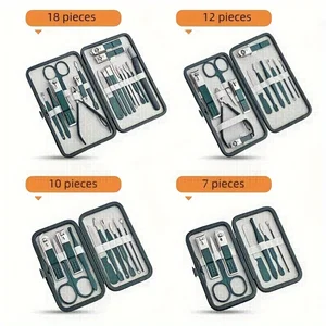Kit profissional de cuidados com unhas com estojo de viagem Conjunto de manicure e pedicure em aço inoxidável, Nail Clipper Set, 7 pcs, 10 pcs, 12 pcs, 18 pcs 8 principais vendas roda gel - №3