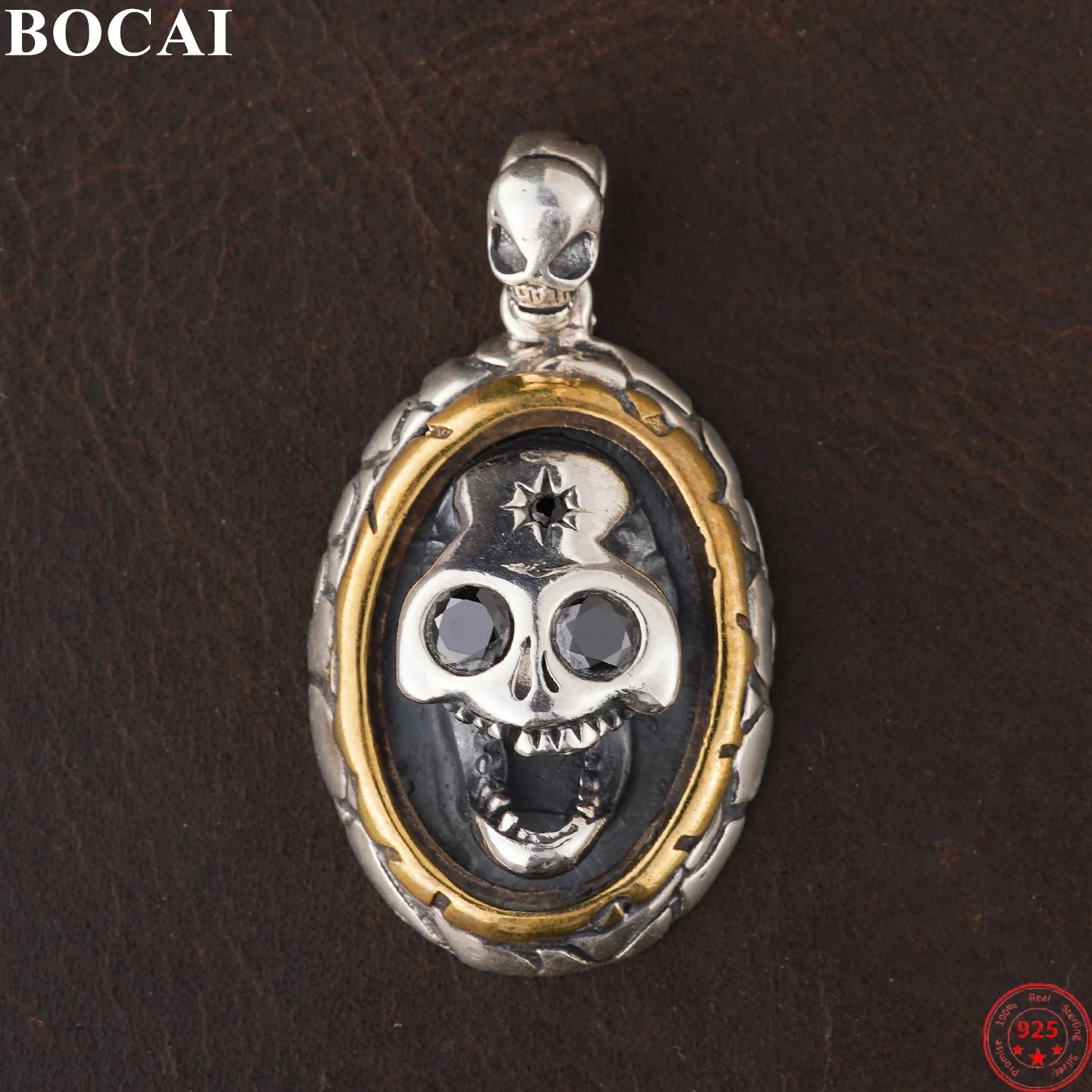 

BOCAI S925 Подвески из стерлингового серебра для женщин и мужчин Ретро Soul Rebirth Череп Амулет Панк Улица Темный стиль Ювелирные изделия оптом