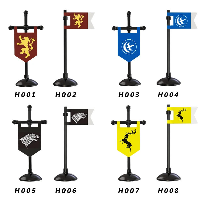 MOC Mediaeval Times Flag Of LORD Color Cape DIY Toy Gift Educational Building Blocks Children\'s Gift