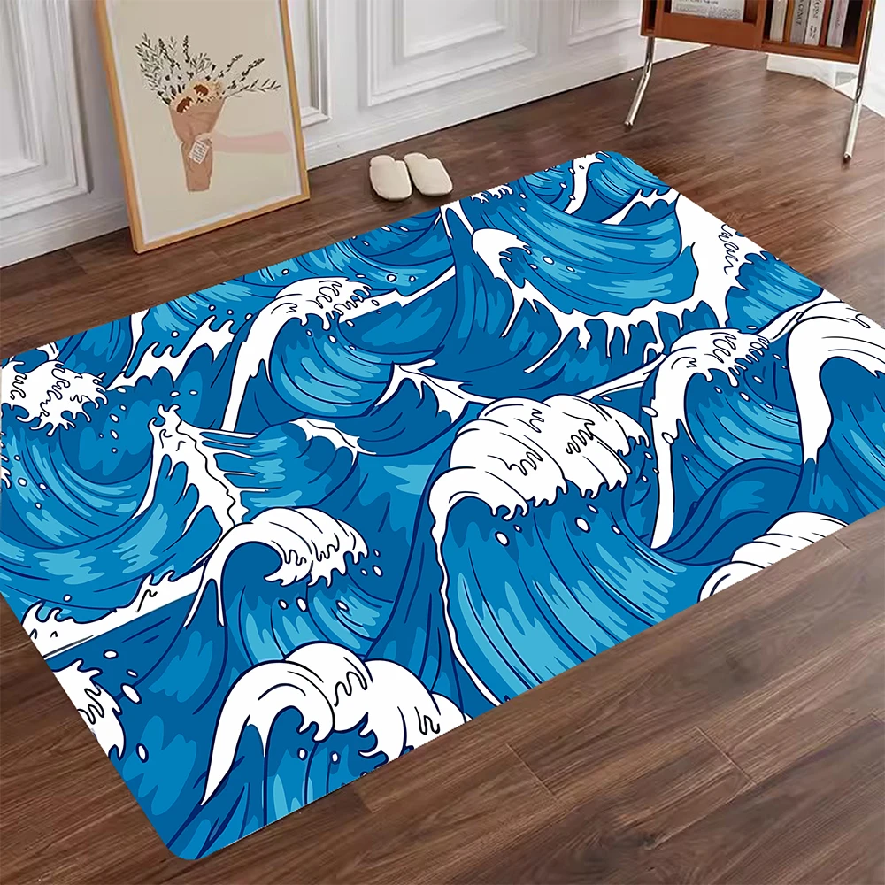 Great Wave Slip Absorbent Kitchen Mat Quick Drying Living Room Carpet High Quality Absorbent Rugs Anti Oil Stain Floor Mats