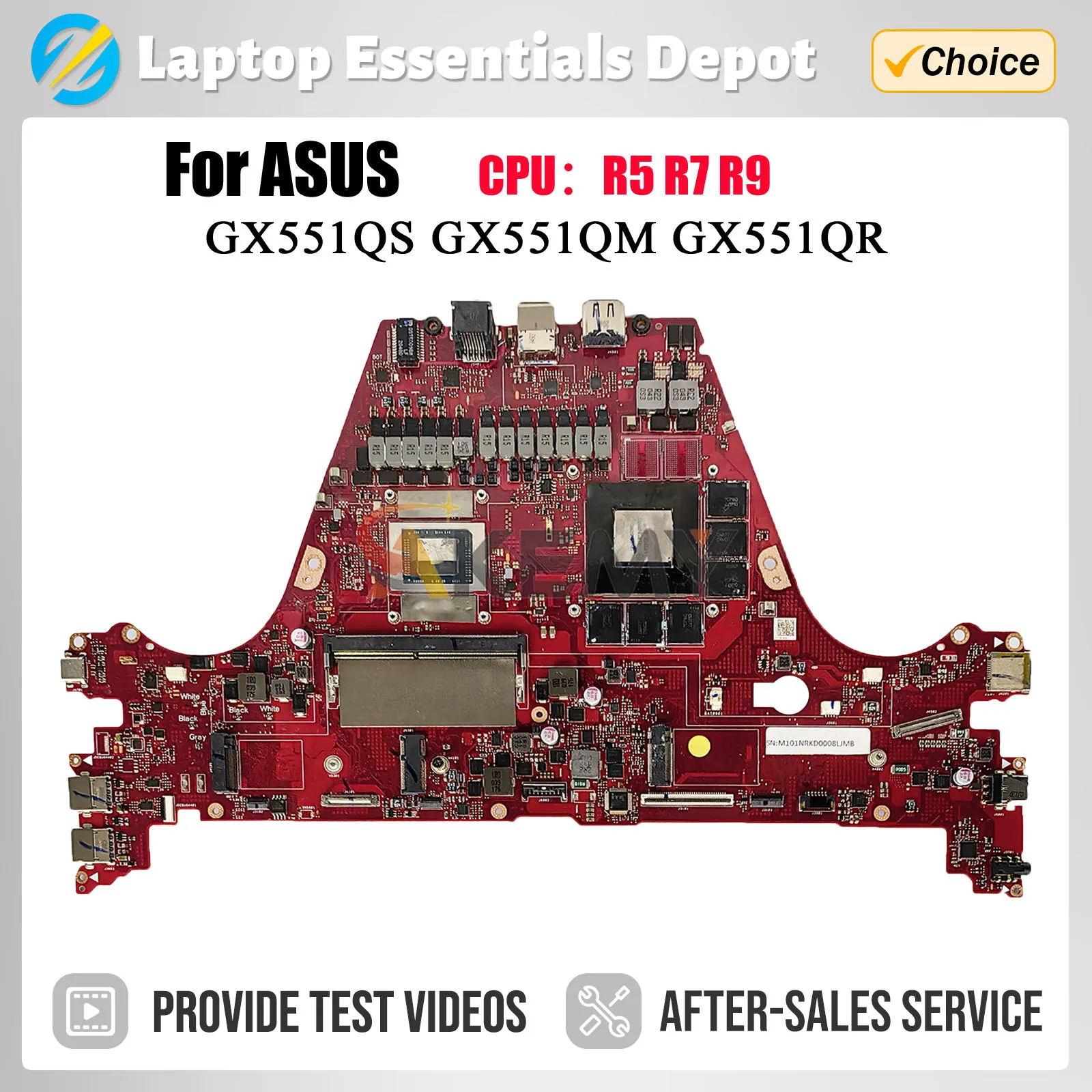 GX551QS Laptop Motherboard For ASUS GX551QR GX551QM Mainboard With R7-5800H R9-5900H RTX3060 RTX3070 RTX3080 GPU 16GB-RAM