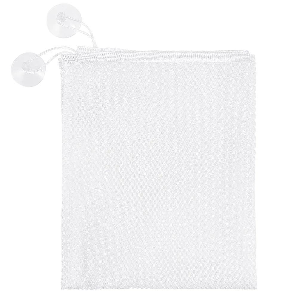 Bath Storage Bag Mesh Design Breathable Hanging Wall Organizer Tub Holder Suction Cup Shower Bath Pouch Suction Cup Toy Holder