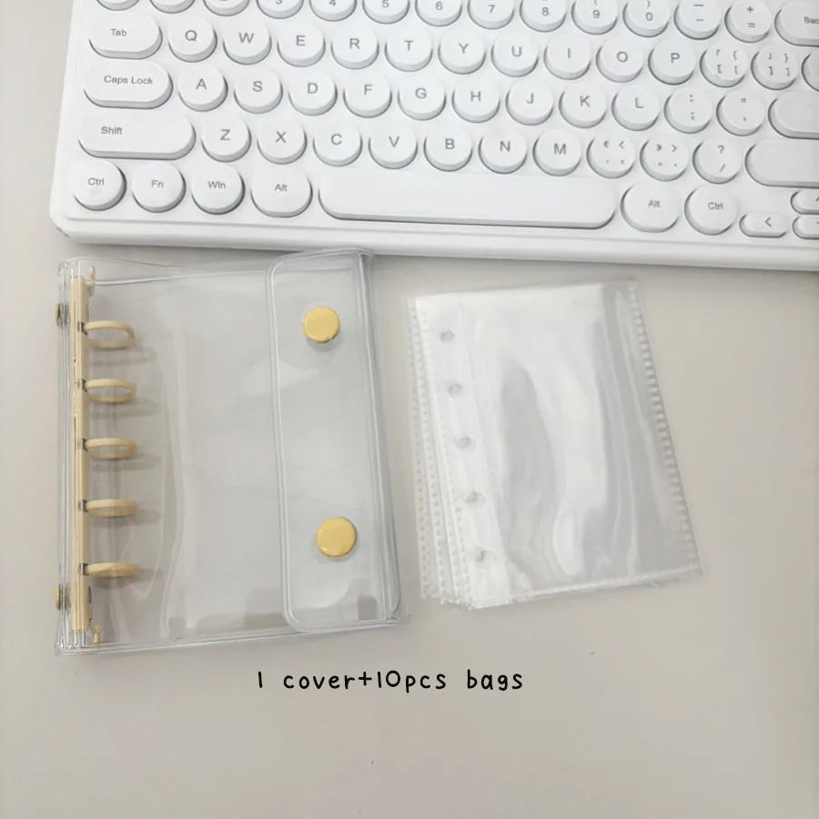 M5 Binder Kpop Sammelalbum, Macaron 5-Loch-Einband, DIY 10 Innentaschen, 45 Gitter-/Blanko-/Linierte Nachfüllpapiere – Detail 10