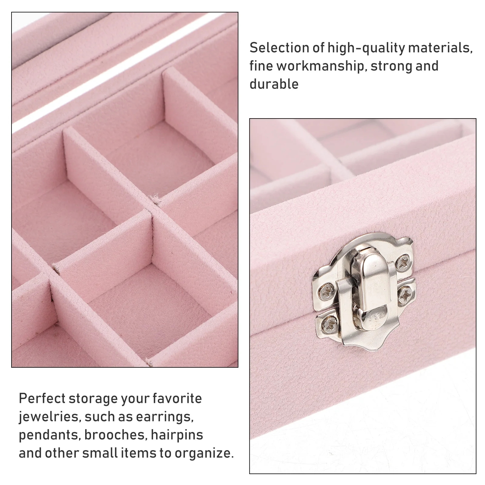 

Earring Display Box Jewelry Storage Case Beige Multi Grid Tray Decor Home Container Fine Accessory ganizer Small Item Holder