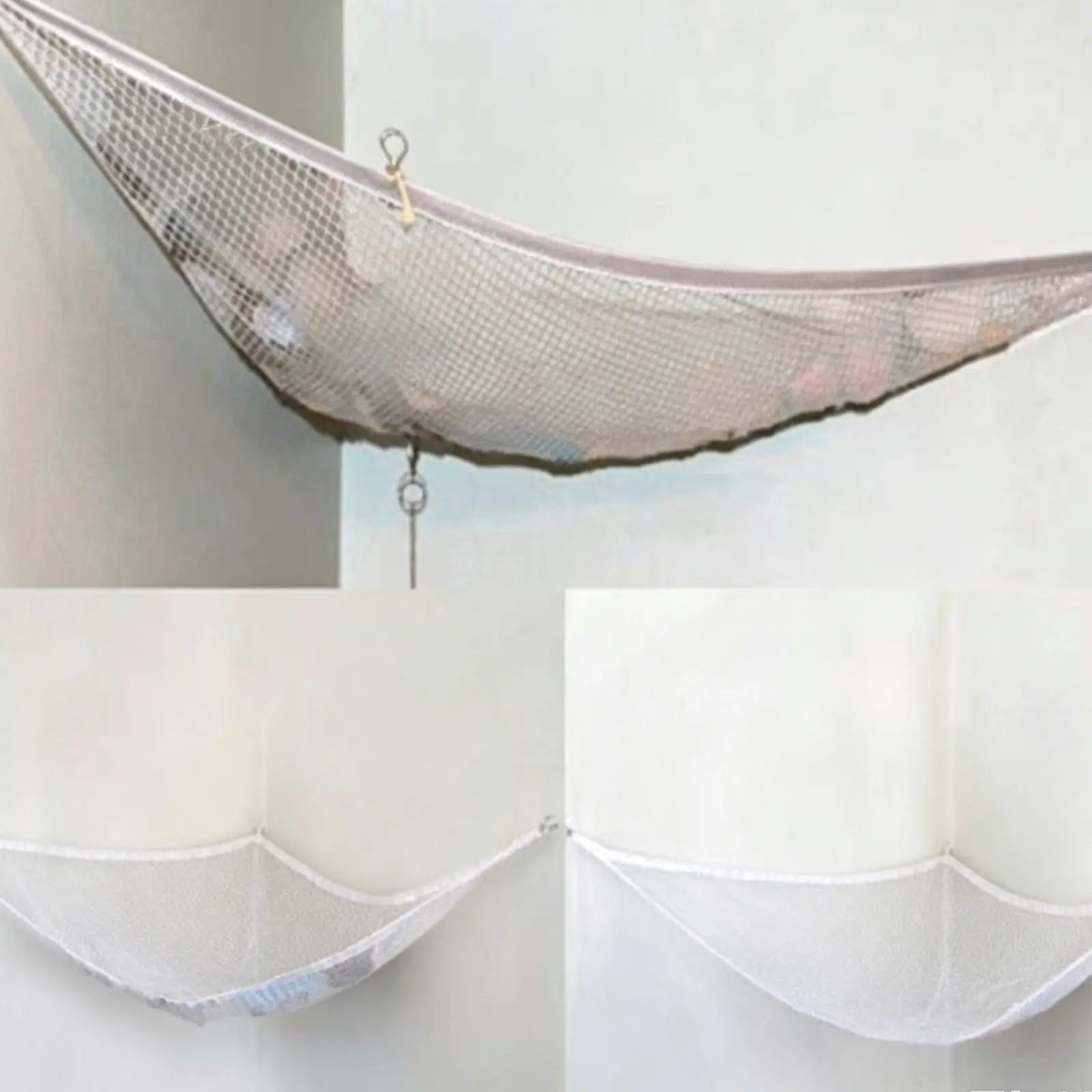 1Pcs Plaything Storage Net 80x60x60cm Easy Install Room Organizer Stuff Holder Polyester Fabric Wall Mount Storage