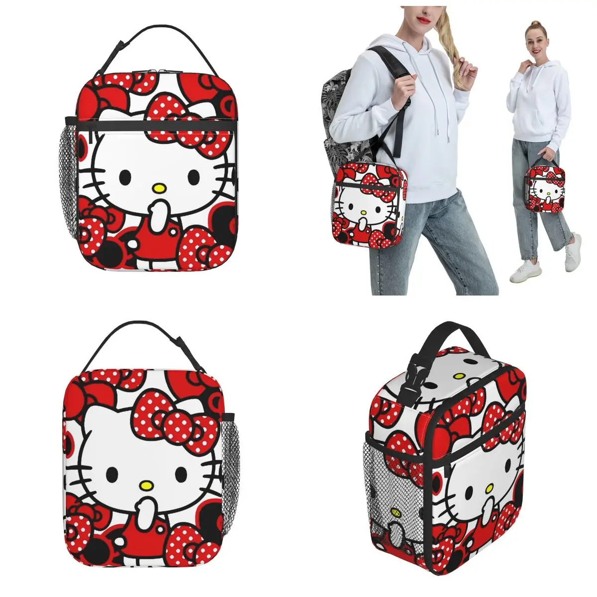 Tas Makan Siang Terisolasi Hello Kitty Cover Mouth Tas Termal   Wadah Makan Siang Tas Makan Siang Kapasitas Tinggi Tas Penyimpanan Makanan Sekolah