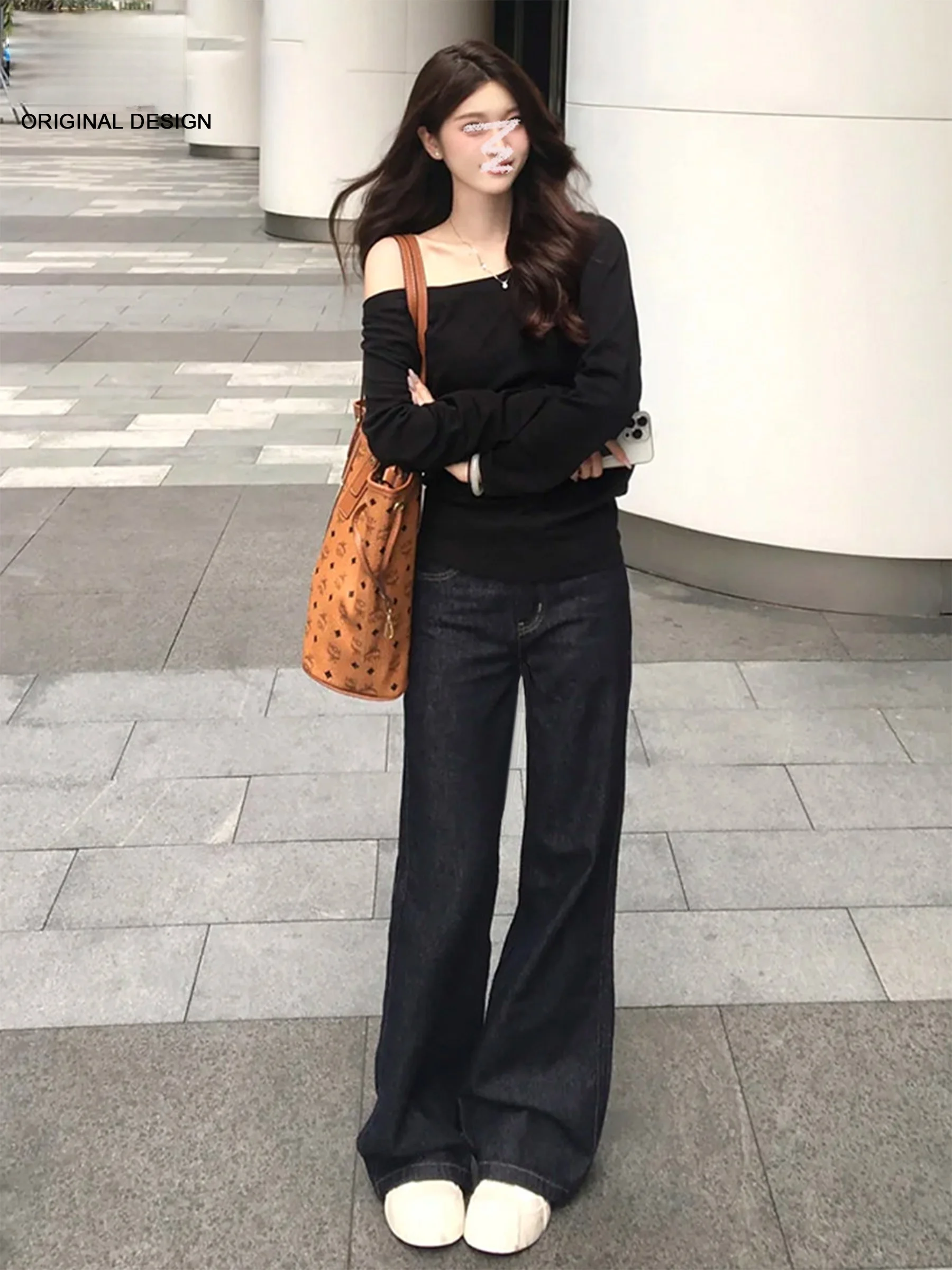 

Женские летние джинсы-клеш Deep Color в стиле ретро с низкой посадкой, свободные, в американском стиле, нестандартные леггинсы, утягивающие брюки-клеш