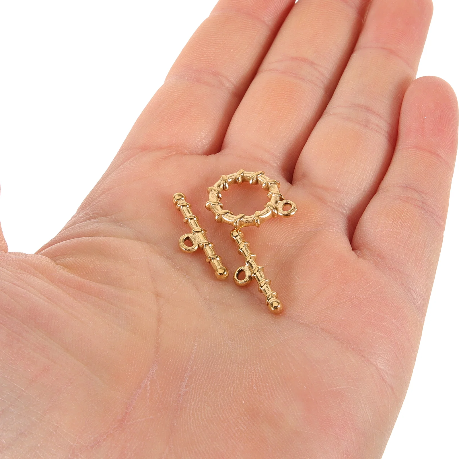 

4 set Golden Steel Necklace Buckles Clasps for Bracelets Toggle Jewelry Connecting Buckles Jewelry Supplies Fade Resistant