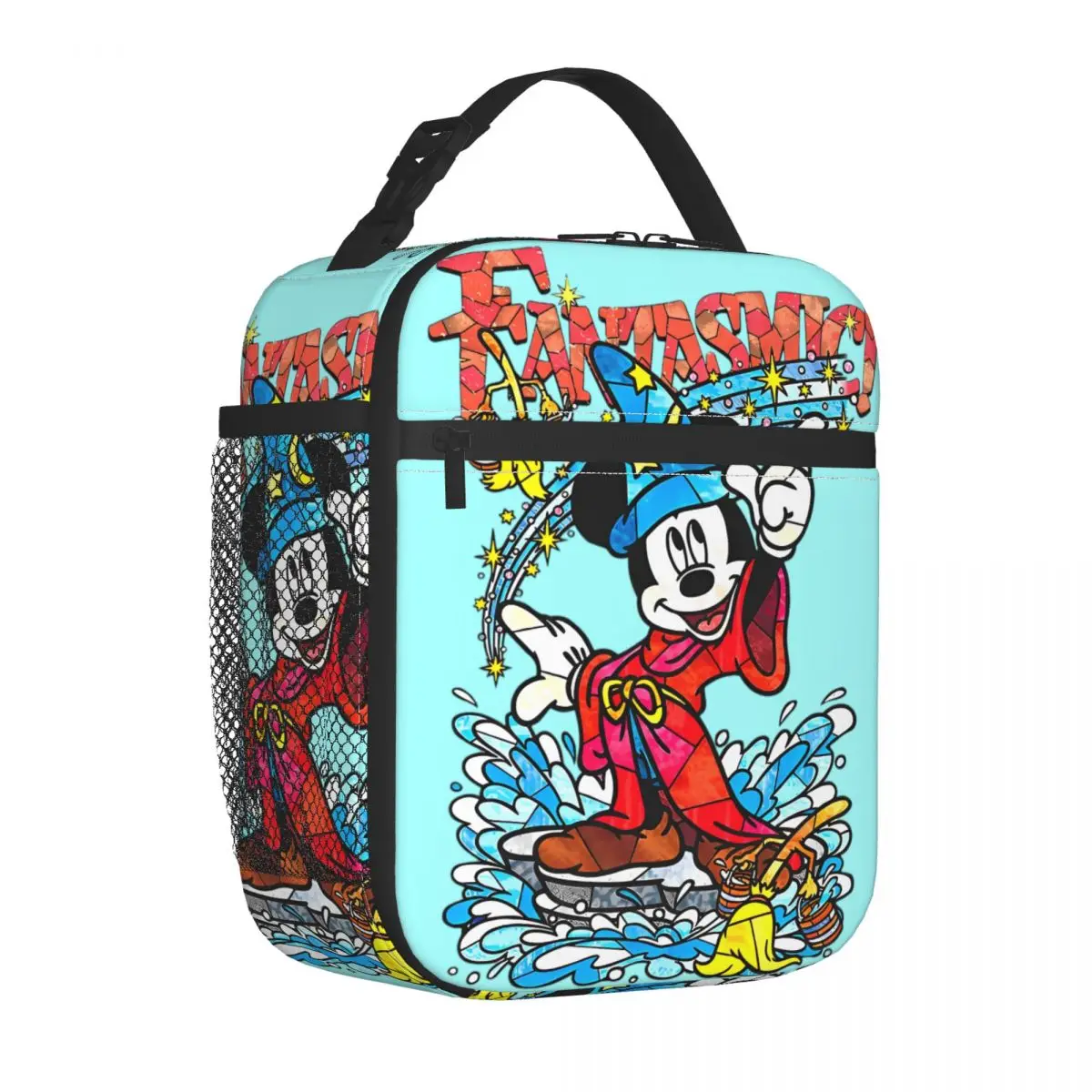 

Mickey Magical Mouse Insulated Lunch Bags Thermal Bag Lunch Container Magic Wizard Fantasia Portable Tote Lunch Box Bento Pouch